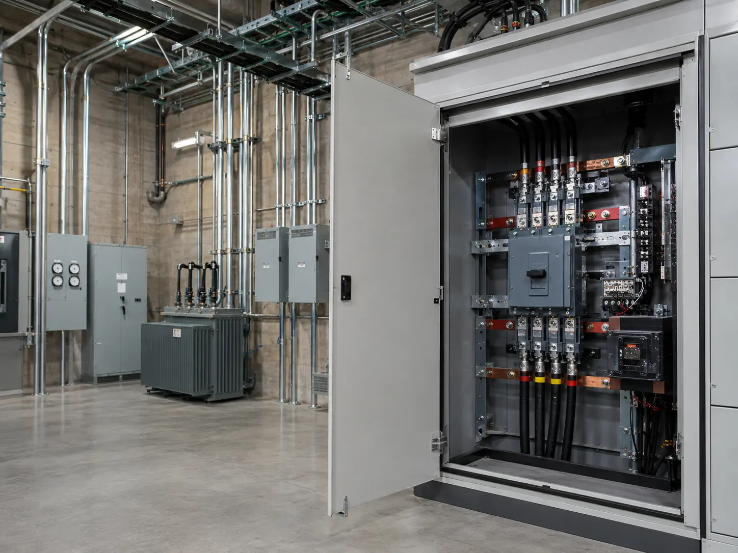 Commercial electrical contractor completing work in a Brantford warehouse